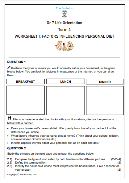 Gr 7 LO Worksheets - Term 4