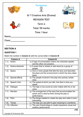 Gr 7 Drama Revision Test - Term 4