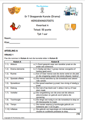 Gr 7 Drama Hersieningstoets - Kwartaal 4