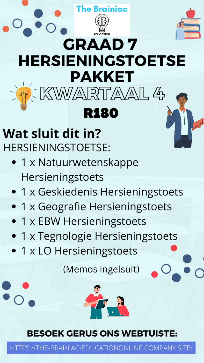 Gr 7 Hersieningstoetse Pakket - Kwartaal 4