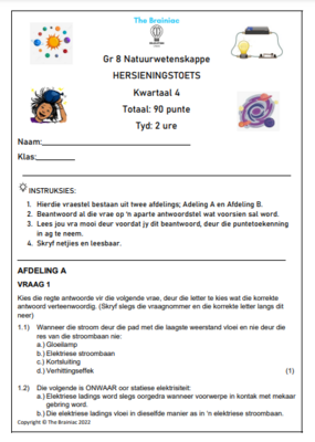 Gr 8 NW Hersieningstoets - Kwartaal 4