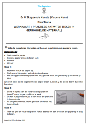 Gr 8 Visuele Kuns Werkkaarte - Kwartaal 4