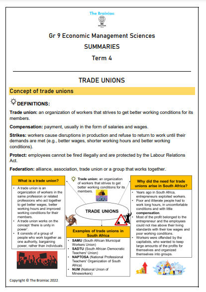 Gr 9 EMS Summaries - Term 4