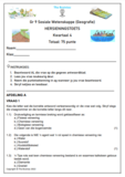 Gr 9 SW (Geografie) Hersieningstoets - Kwartaal 4