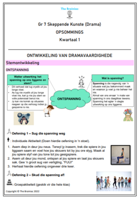 Gr 7 Drama Opsommings - Kwartaal 1
