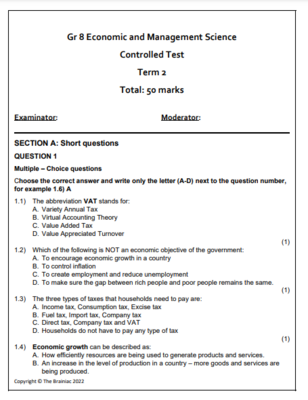 Gr 8 EMS Controlled Test - Term 2
