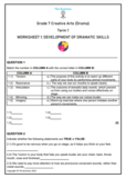 Gr 7 Drama Worksheets - Term 1