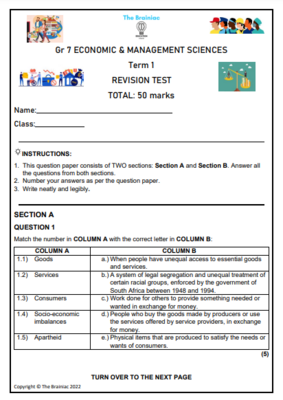 Gr 7 EMS Revision Test - Term 1