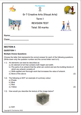 Gr 7 Visual Arts Revision Test - Term 1