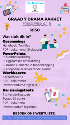 Gr 7 Skeppende Kunste (Drama) Pakket - Kwartaal 1