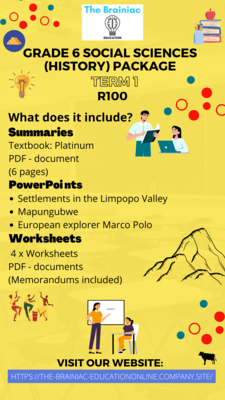Gr 6 Social Sciences (History) Package - Term 1
