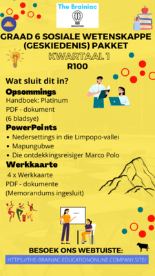 Gr 6 Sosiale Wetenskappe (Geskiedenis) Pakket - Kwartaal 1
