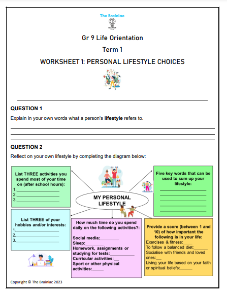 Gr 9 LO Worksheets - Term 1