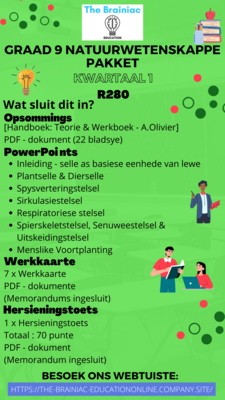 Gr 9 Natuurwetenskappe Pakket - Kwartaal 1