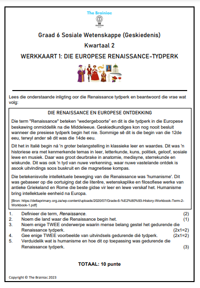 Gr 6 SW (Geskiedenis) Werkkaarte - Kwartaal 2