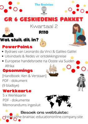 Gr 6 SW (Geskiedenis) Pakket - Kwartaal 2
