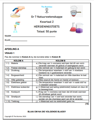 Gr 7 NW Hersieningstoets - Kwartaal 2