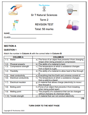Gr 7 Natural Sciences Revision Test - Term 2