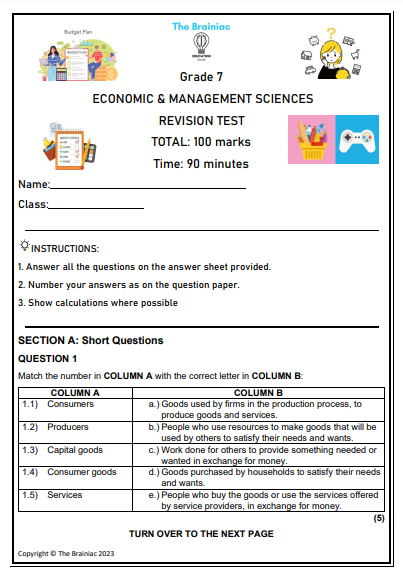 Gr 7 EMS Revision Test - Term 2