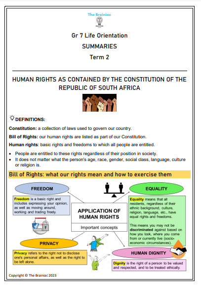 Gr 7 LO Summaries - Term 2