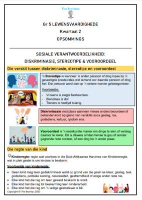 Gr 5 PSW Opsommings - Kwartaal 2