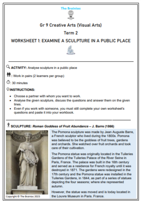 Gr 9 Visual Arts Worksheets - Term 2