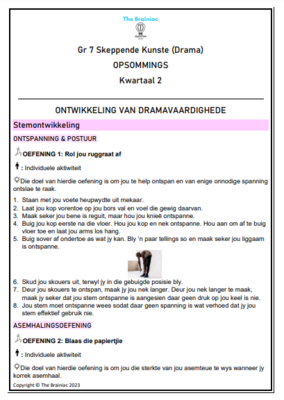Gr 7 Drama Opsommings - Kwartaal 2