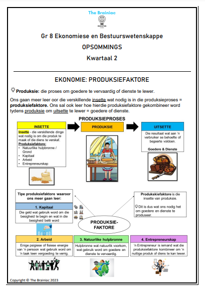 Gr 8 EBW Opsommings - Kwartaal 2