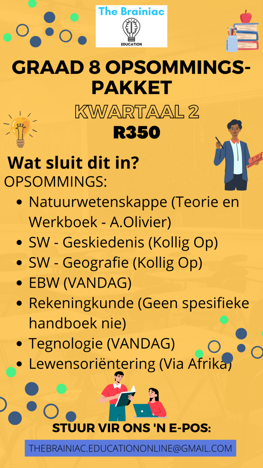 Gr 8 Opsommings Pakket - Kwartaal 2