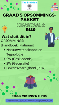 Gr 5 Opsommings Pakket - Kwartaal 2
