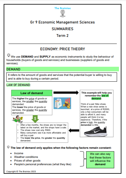 Gr 9 EMS Summaries - Term 2