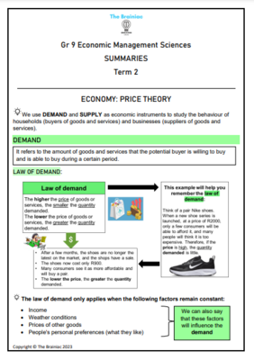 Gr 9 EMS Summaries - Term 2