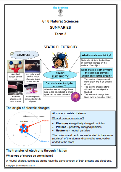 Gr 8 NS Summaries - Term 3