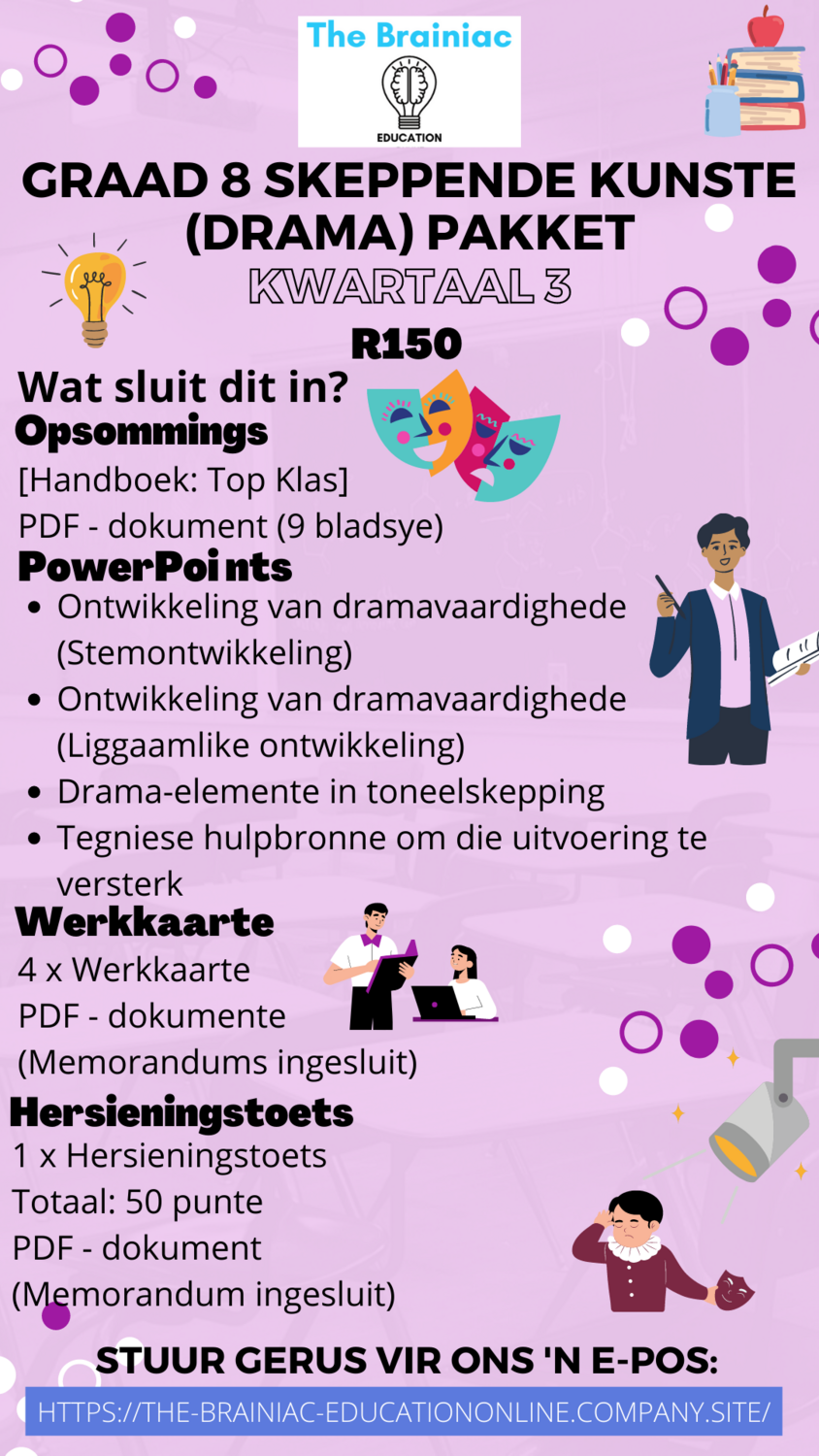 Gr 8 Skeppende Kunste (Drama) Pakket - Kwartaal 3