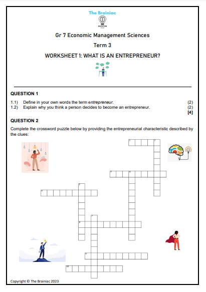 Gr 7 EMS Worksheets -  Term 3