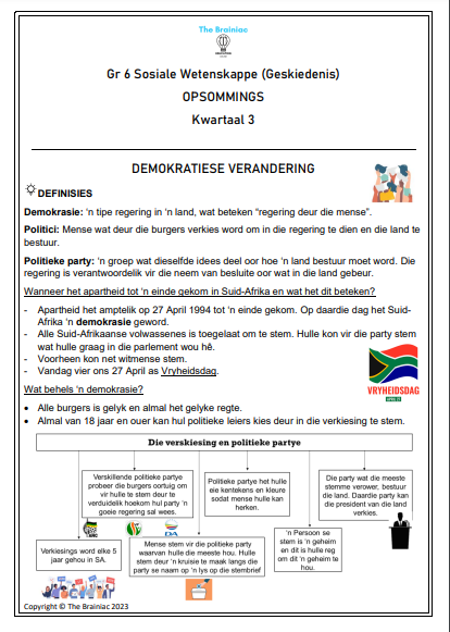 Gr 6 SW (Geskiedenis) Opsommings - Kwartaal 3