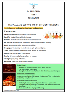 Gr 5 Life Skills Summaries - Term 3