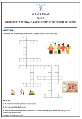 Gr 5 Life Skills Worksheets - Term 3