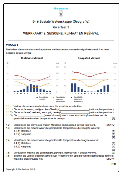 Gr 6 SW (Geografie) Werkkaarte - Kwartaal 3