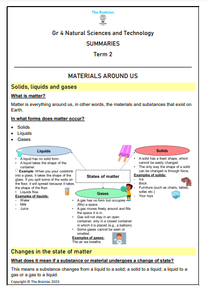 Gr 4 NST Summaries - Term 2