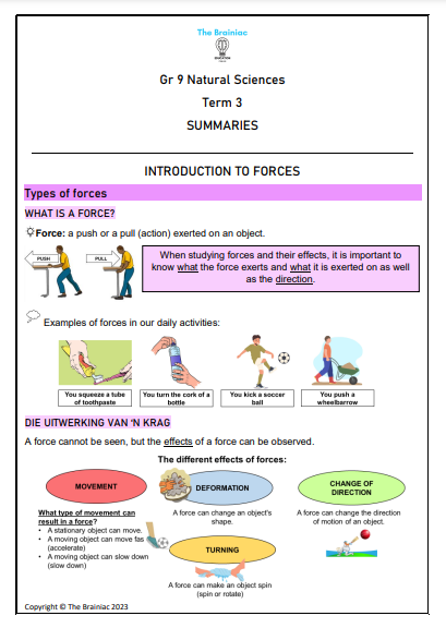 Gr 9 NS Summaries - Term 3