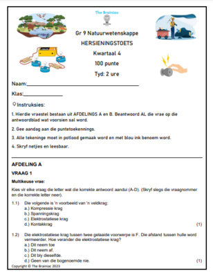 Gr 9 NW Hersieningstoets - Kwartaal 4
