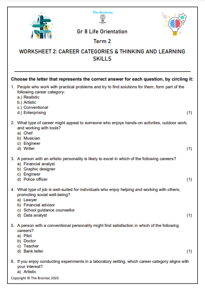 Gr 8 LO Worksheets - Term 2
