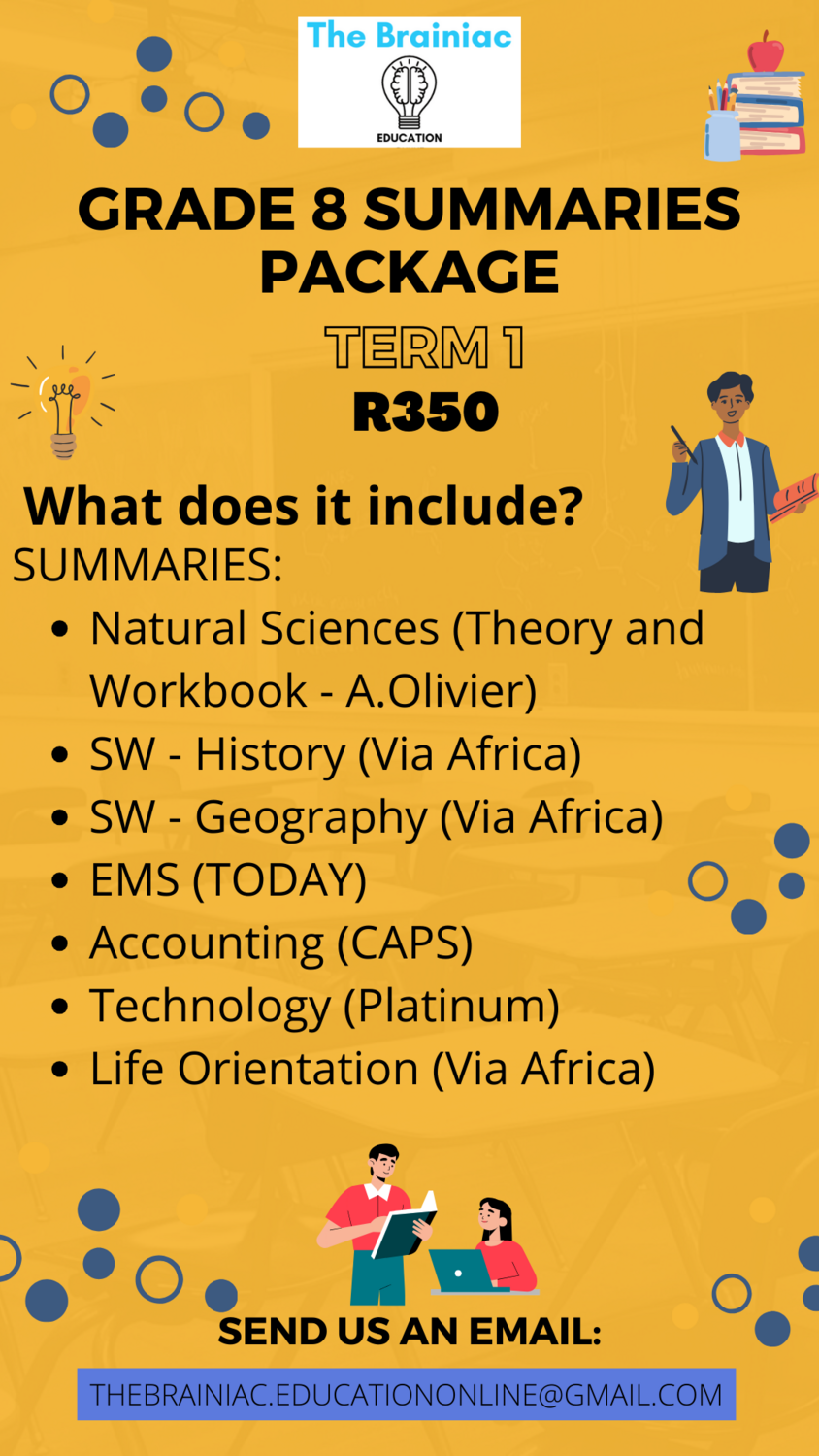 Gr 8 Summaries Package - Term 1