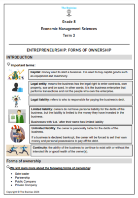 Gr 8 EMS Summaries - Term 3