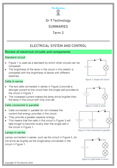 Gr 9 Technology Summaries - Term 3