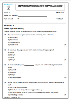 Gr 6 NWT Kwartaaltoets - Kwartaal 1