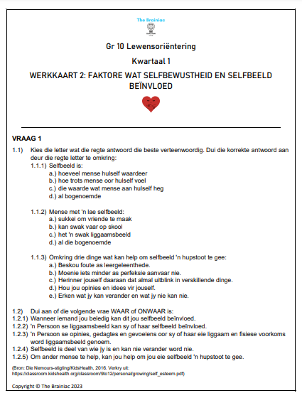 Gr 10 LO Werkkaarte - Kwartaal 1