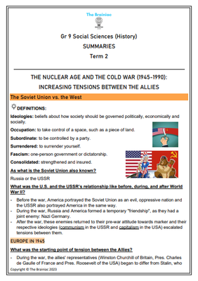 Gr 9 SS (History) Summaries - Term 2