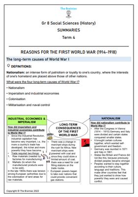 Gr 8 SS (History) Summaries - Term 4